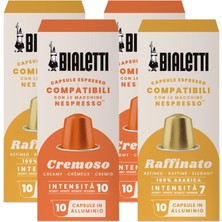 Bialetti Nespresso Uyumlu Kapsül Kahve Cremoso ve Raffinato 40 Adet
