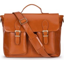 Bloominbag Rivoli Cognac Tan Hakiki Deri 13–14 Inç Laptop ve Evrak Çantası