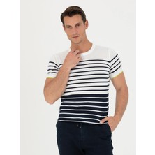 Cacharel White Slim Fit Crew Neck Knit T-Shirt