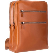 Bloominbag Atelier Classic Tan Hakiki Deri Laptop Sırt Çantası – 16” Uyumlu