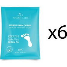 Argan Cure Pedikür Bakım Çorabı 6 Adet Keratin ve Paraffin İçeren Bakım Ürünü
