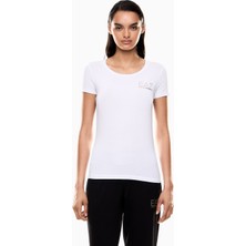 Ea7 Kadın Bisiklet Yaka T-Shirt Çok Renkli
