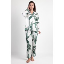 Admas Luxury Leaves Kadın Pijama Takımı Çok Renkli