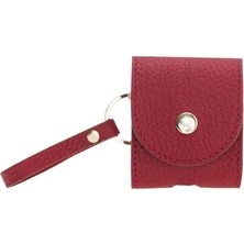 Bloominbag Aurel Crimson Rouge Charm Hakiki Deri Airpods Kılıfı – Airpods 1 & 2 Uyumlu