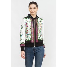 Versace Jeans Couture Kadın Fermuarlı Sweatshirt Beyaz