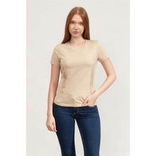 Ea7 Kadın Bisiklet Yaka T-Shirt Gri
