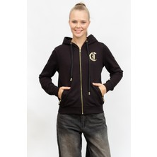 Just Cavallı Just Cavalli Kadın Fermuarlı Sweatshirt Siyah