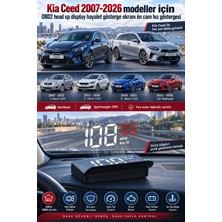 Bowie Kia Ceed 2007-2026 modeller için OBD2 head up display hayalet gösterge ekranı ön cam hız göstergesi