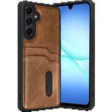 Samsung Galaxy A17 5g Sara Kartvizitli Deri Kılıf - Taba