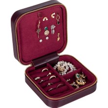Bloominbag Amanda Burgundy Bloom Grande Gerçek Deri Takı & Mücevher Kutusu