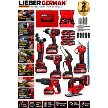 Lieber German 7li Taşlama Kırıcı Vidalama Makas Testere Dekupaj Kırıcı Delici Makina Seti