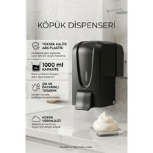 Banyom Home Siyah Köpük Sabunluk Duvara Monte 1000 ml Yüksek Kalite Abs Plastik Köpük Verici