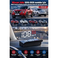 Bowie Nissan Juke 2010-2026 modeller için OBD2 head up display hayalet gösterge ekranı ön cam hız göstergesi