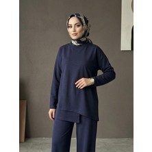 Miostil Ön Hareket Detay Pantolonlu Takım-Lacivert
