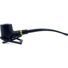 Maison Luré Gül Kökü Siyah Churchwarden Pipo, 9 mm Filtreli, Zarif ve Şık Tasarım