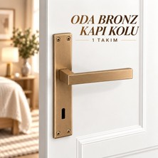 Nzb Bronz Aynalı Oda Kapı Kolu (1 Takım) Şık Dayanıklı Metal Oda Kapısı Için Kol