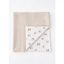 NGN Collection %100 Pamuk Çift Taraflı Interlok Bebek Pike Battaniye 80X90 cm Yumuşak Yenidoğan Bebek Örtüsü