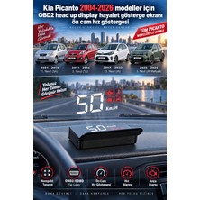 Bowie Kia Picanto 2004-2026 modeller için OBD2 head up display hayalet gösterge ekranı ön cam hız göstergesi