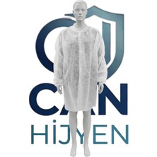Can Hijyen Tek Kullanımlık Ziyaretçi Önlüğü Beyaz Renkli Cinsiyetsiz Iş Elbisesi