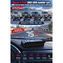 Bowie Nissan X-Trail 2002-2026 modeller için OBD2 head up display hayalet gösterge ekranı ön cam hız göstergesi