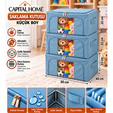 Capital Home Çok Amaçlı 3 Lü Hurç Seti Çelik Iskeletli+ Şeffaf Pencereli+Çift Fermuarlı+ 50 x 40 x 22 cm