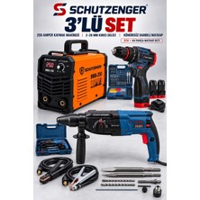 SCHUTZENGER 250A Kaynak Makinesi Invertör 84 Parça Darbeli Kömürsüz Matkap ve Kırıcı Delici Hilti 3’lü Set