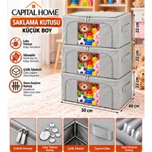 Capital Home Çok Amaçlı 3 Lü Hurç Seti Çelik Iskeletli+ Şeffaf Pencereli+Çift Fermuarlı+ 50 x 40 x 22 cm
