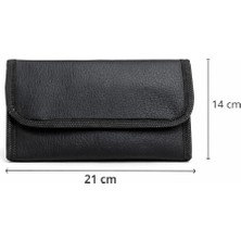 Maison Luré Pratik Suni Deri Tütün Çantası 21X14 Cm, Cırtlı Kapama ve Fermuarlı Bölme