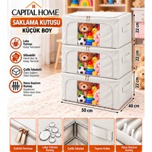 Capital Home Çok Amaçlı 3 Lü Hurç Seti Çelik Iskeletli+ Şeffaf Pencereli+Çift Fermuarlı+ 50 x 40 x 22 cm