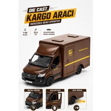 Yıldırım Oyuncak Die Cast Mercedes Benz Sprinter Ups Kargo Arbası 12,5cm – 1:48 Ölçek Metal Gövdeli Açılır Kapılı Çek Bırak Koleksiyon Model Araba