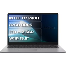 Asus Expertbook P1 P1503CVA-VT2156D Core 7 240H 32GB 1tb M.2 SSD W11P 15.6" Taşınabilir Bilgisayar