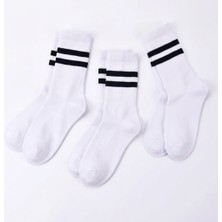 Qua Home Marty Kadın Uzun Soket Çorap Beyaz 3lü