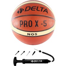 Delta Pro x Deluxe Kauçuk 5 Numara Basketbol Topu + Top Pompası
