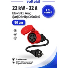 Voltobil Taşınabilir Elektrikli Araç Şarj Dönüştürücüsü 22KW (Ev Prizine Uyumlu)