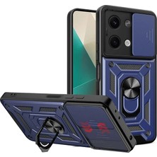 Efnaz Style Xiaomi Poco X6 Kılıf Pars Lens Yüzüklü Silikon - Lacivert