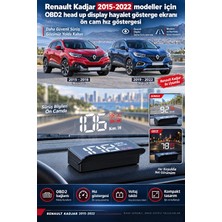 Bowie Renault Kadjar 2015-2022 modeller için OBD2 head up display hayalet gösterge ekranı ön cam hız göstergesi