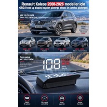 Bowie Renault Koleos 2008-2026 modeller için OBD2 head up display hayalet gösterge ekranı ön cam hız göstergesi