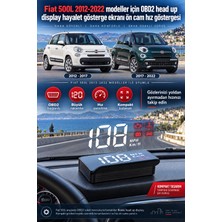 Bowie Fiat 500L 2012-2022 modeller için OBD2 head up display hayalet gösterge ekranı ön cam hız göstergesi