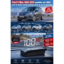 Bowie Ford C-Max 2003-2019 modeller için OBD2 head up display hayalet gösterge ekranı ön cam hız göstergesi