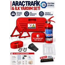 Serbugo Tüvtürk Onaylı Kırmızı Eva Çantalı Araç Trafik Seti ve Ilk Yardım Seti (Araç Içi Numaratör Hediyeli)