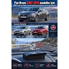 Bowie Fiat Bravo 2007-2015 modeller için OBD2 head up display hayalet gösterge ekranı ön cam hız göstergesi