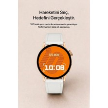 Laleli 38V Kompakt Akıllı Saat Sesli Görüşme Özellikli Gold Kasa Beyaz Kordon