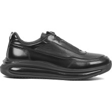 Celal Gültekin Erkek Siyah Açma Deri Sneaker