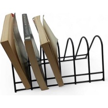 Edora Home Klasik 6 bölmeli metal masaüstü ayaklı kitaplık Siyah Metal 6 24 cm 4 cm Metal 13 cm