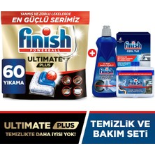 Finish Ultimate Plus Bulaşık Makinesi Deterjanı Kapsül Tablet 60 Adet + Temizlik Ve Bakım Seti