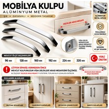 Reis Kulp Mobilya Çekmece Mutfak Dolabı Kulpu Eko Şahin Alüminyum Metal Lüks Modern Krom