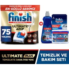 Finish Ultimate Plus Bulaşık Makinesi Deterjanı Kapsül Tablet 75 Adet + Temizlik Ve Bakım Seti
