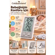 Cold Brew Trend By Uğur Çadırcı Dijital Nem ve Sıcaklık Ölçer – Iç/dış Ortam Termometresi, Higrometre, Saat ve Alarm