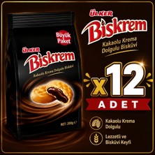 Ülker Biskrem Büyük Boy Kakaolu Bisküvi (190 G)X12 Adet