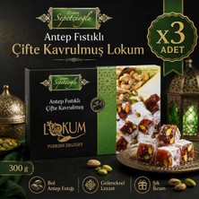 Sepetçioğlu Antep Fıstıklı Çifte Kavrulmuş Lokum (300 G) X3 Adet